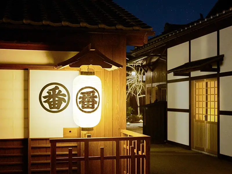 A photograph of Edo at night