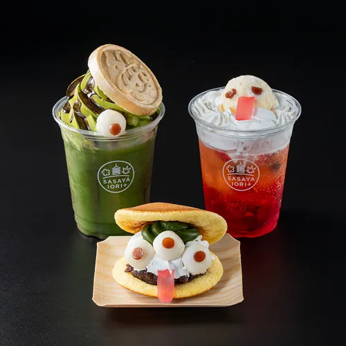 Mud Monster Green Tea Float, Red Tongue Float, Fukurai Dorayaki, Three-Eyed Boy